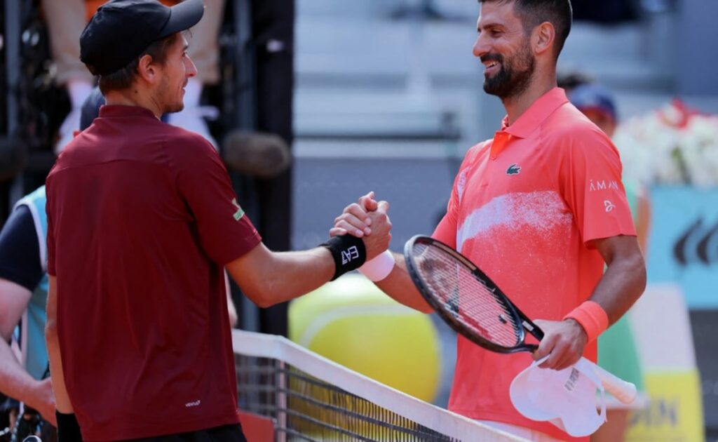 Novak Djokovic crashes to Nervous in Madrid open Tennis