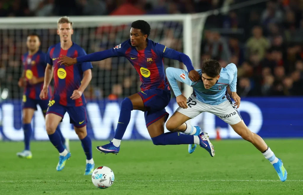 Barcelona secured a narrow 1 0 victory over Celta Vigo in the La Liga