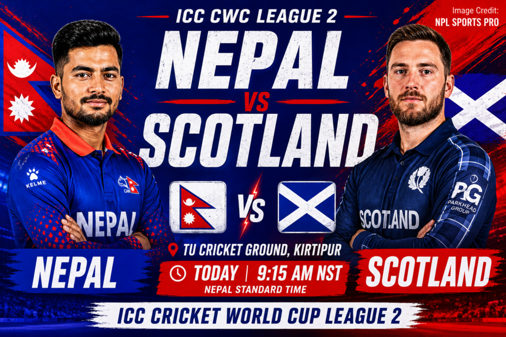 Nepal Ready For Big ICC CWC League 2 Clash Against Scotland At TU Cricket Ground