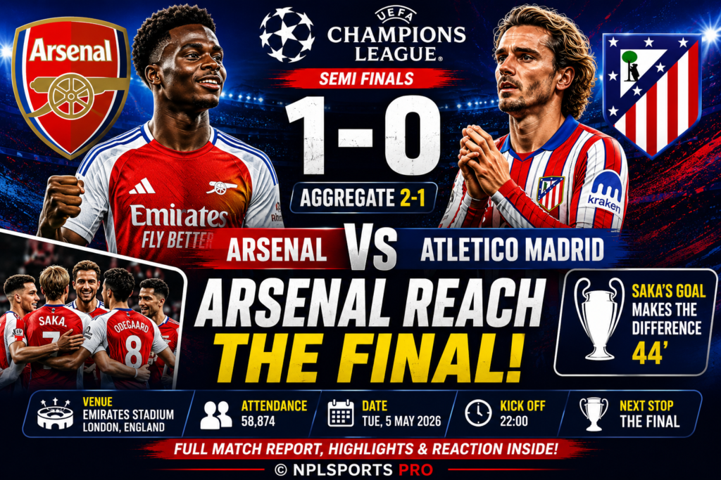 Arsenal won the tie with an aggregate score of 2-1 against Atletico Madrid to Reach UEFACL Final