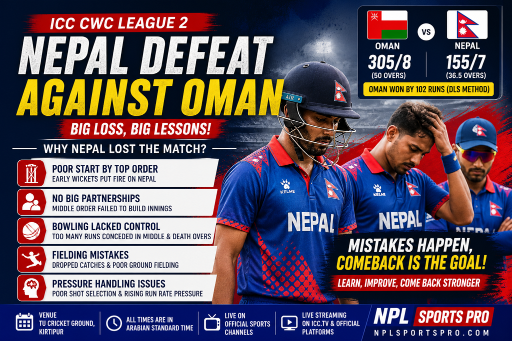 Nepal defeat against Oman explained key reasons behind the loss in ICC CWC League 2