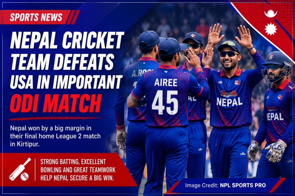 The main facts of Nepal Cricket Team Defeats USA in Important ODI Match
