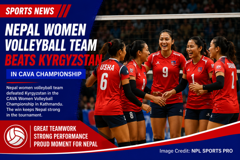 Nepal Women Volleyball Team Beats Kyrgyzstan in CAVA Championship