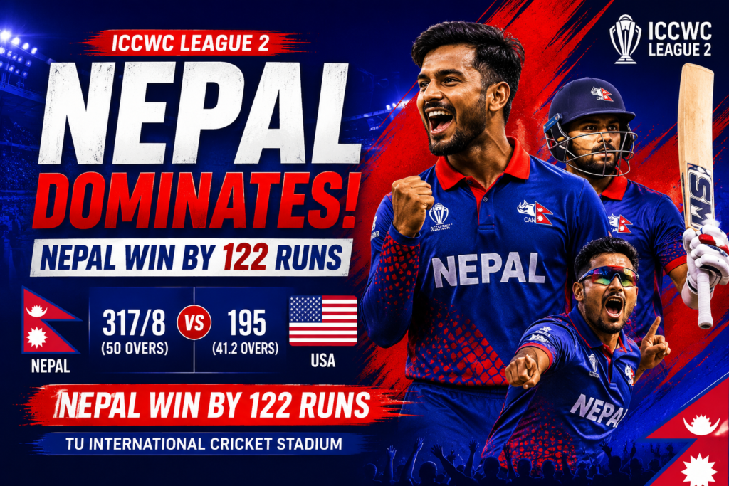 Nepal Humiliate USA With Massive 122 Run Victory in ICCWC League 2
