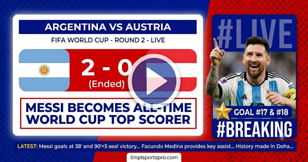 Messi makes history as Argentina beat Austria 2-0 in FIFA World Cup clash