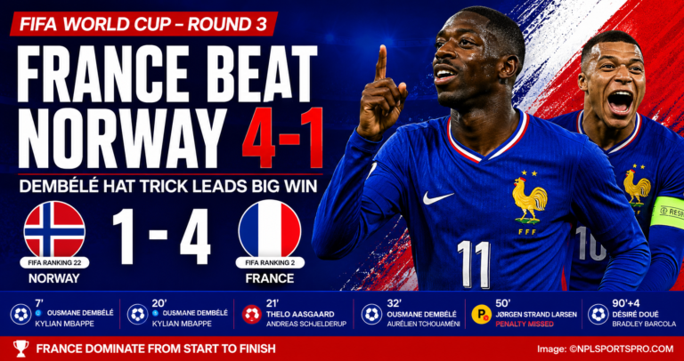 France Beat Norway 4-1 As Dembele Scores Hat Trick