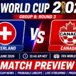 Switzerland vs Canada | FIFA World Cup 2026 | Group B: Round 3, Match Preview, Team News, Probably Lineups, Live Streaming tv info, Prediction