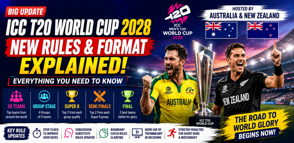ICC T20 World Cup 2028 New Rules And Format Explained