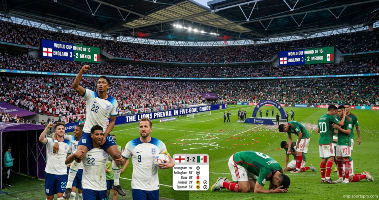 Bellingham brilliantly beasts Mexico as ten-man England survive massive scare in 5-goal knockout thriller