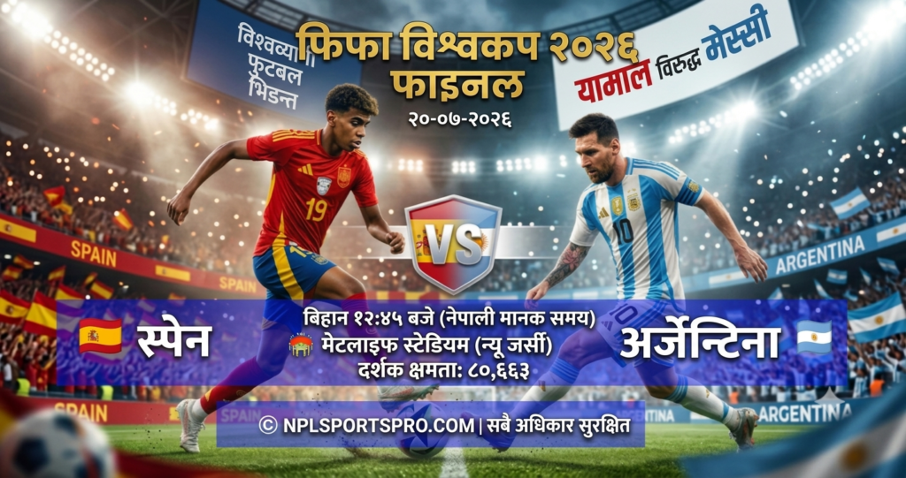 स्पेन vs अर्जेन्टिना (फाइनल): फिफा विश्वकप २०२६ को उपाधिका लागि ऐतिहासिक भिडन्त, सम्भावित लाइनअप र भविष्यवाणी